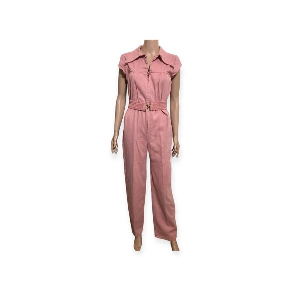 Vintage Pink Denim Jumpsuit 11